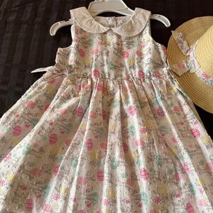 Cupcakes And Cashmere Swiss Dot Bunny Spring/Easter Dress Sz 5